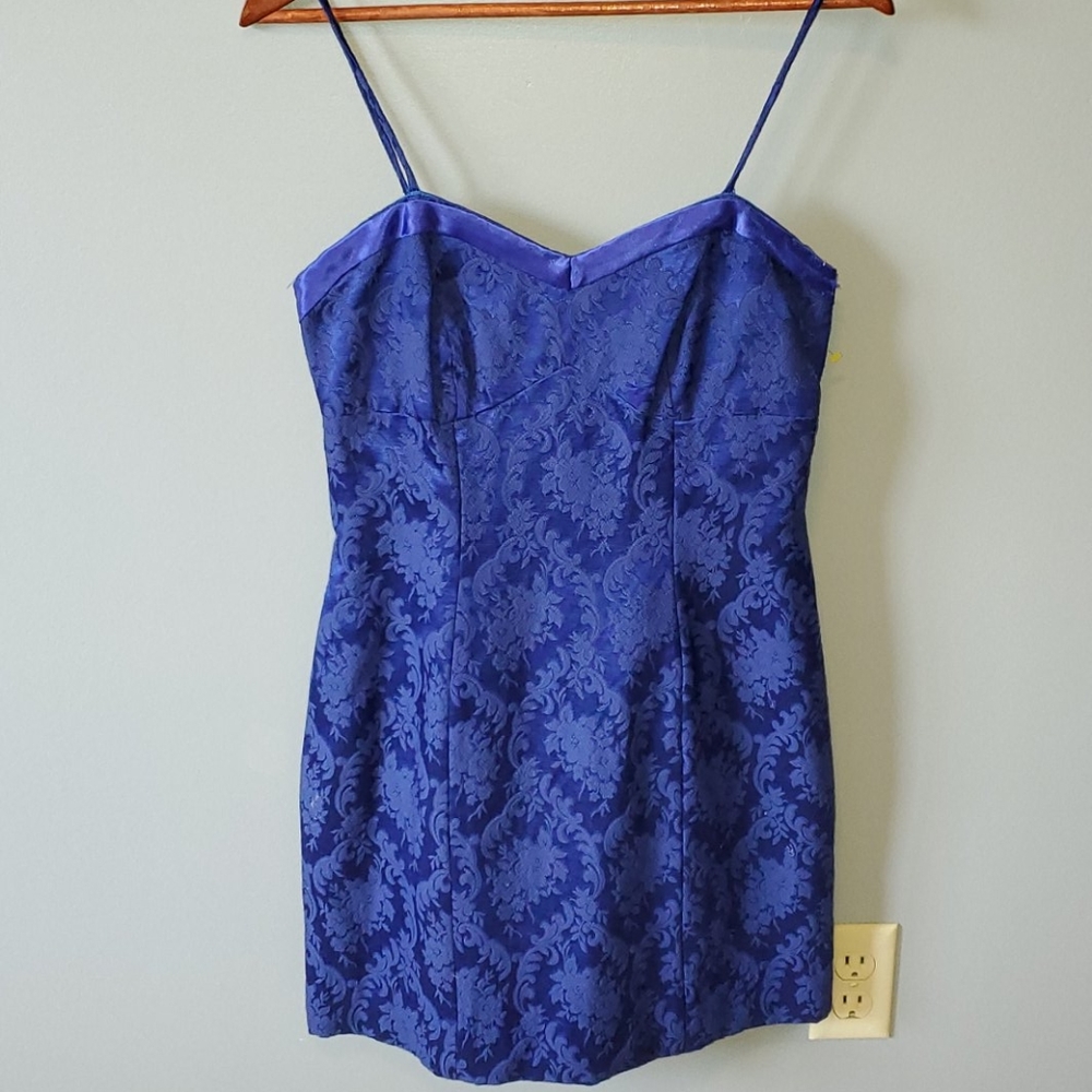 Blue jacquard dress